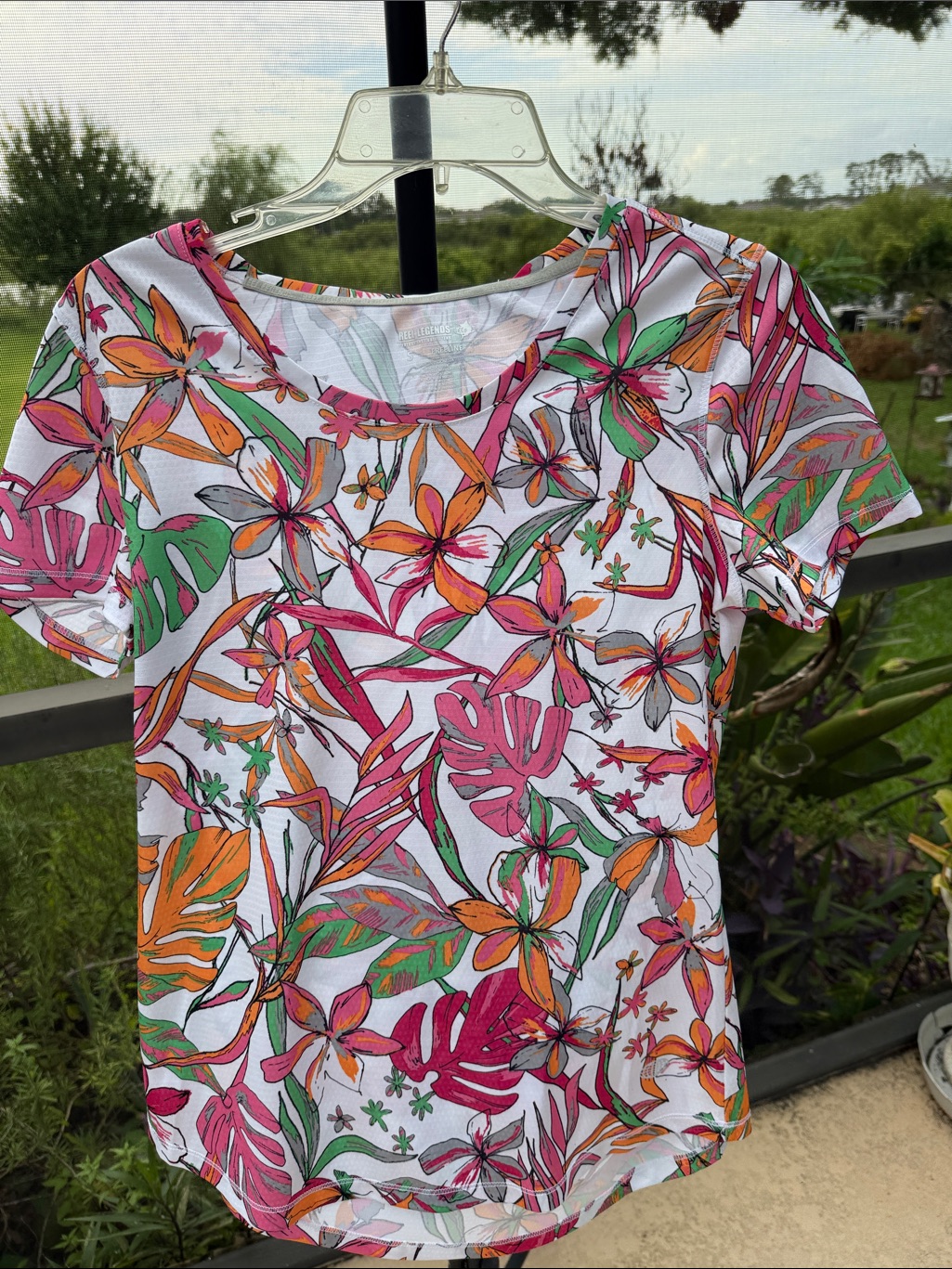 Reel Legends White Short-Sleeve Tee With Pink, Orange & Green Floral Print